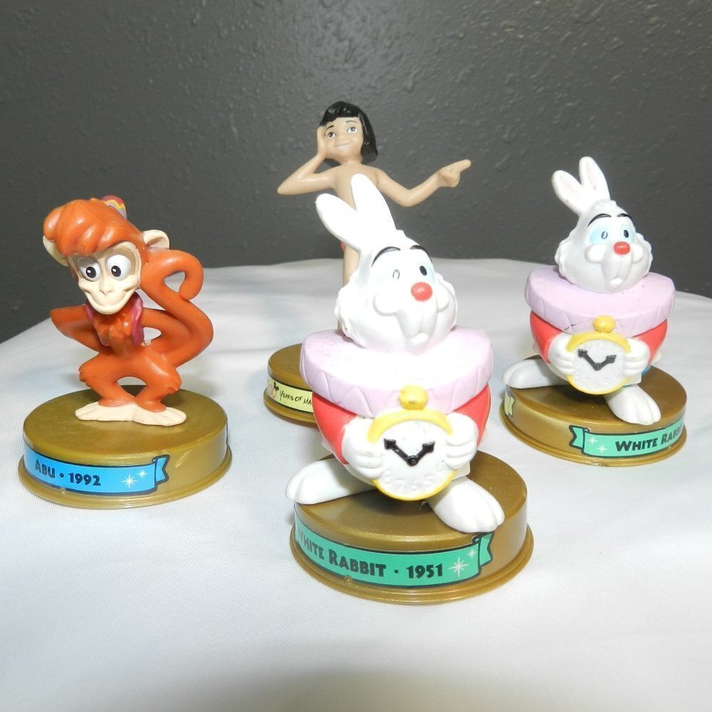 Disney (4) Bundle Plastic Toy Figurines Vintage White Rabbit Asu Mcdonald